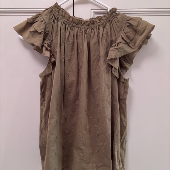 ruffle sleeve top size xs - Picture 1 of 3